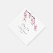ピンクの桜 春 夏 水彩 スタンダードカクテルナプキン (角)
