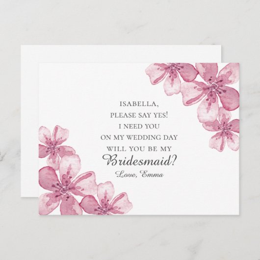 ピンクの桜。私のウェディングパーティに付いてきてくれる? ポストカード (正面/裏面)
