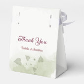 ピンクの梅の燃える花結婚緑 フェイバーボックス (裏面サイド)