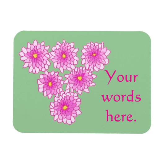 ピンクの梅の花キクの磁石 マグネット (横)