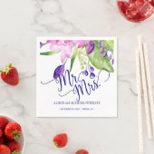 ピンクの梅フローラ花束mrとmrs script 結婚's スタンダードカクテルナプキン (インサイチュ)
