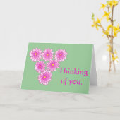 ピンクの梅考え花のカード カード (黄色い花)