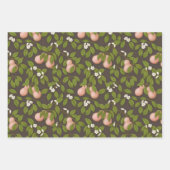 ピンクの梨（ダークブラウン） ラッピングペーパーシート (正面3)