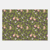 ピンクの梨（ダークブラウン） ラッピングペーパーシート (正面2)