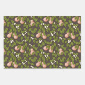 ピンクの梨（ダークブラウン） ラッピングペーパーシート (正面)