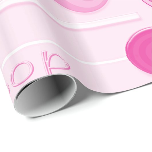 ピンクの棒つきキャンデー ラッピングペーパー (ロールコーナー)