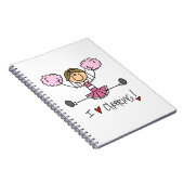 ピンクの棒の姿のチアリーダーのTシャツおよびギフト ノートブック (右側)