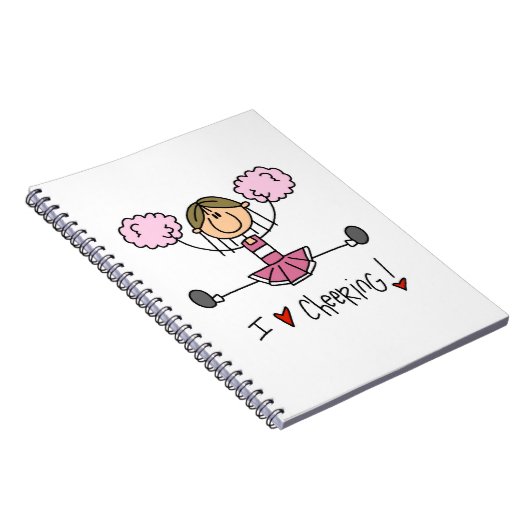 ピンクの棒の姿のチアリーダーのTシャツおよびギフト ノートブック (右側)