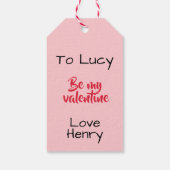 ピンクの森でバレンタインかわいいハート ギフトタグ (裏面)