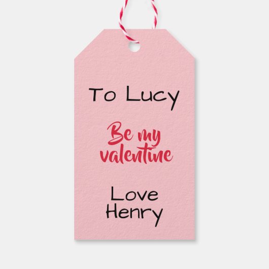 ピンクの森でバレンタインかわいいハート ギフトタグ (裏面)