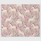 ピンクの森の中のユニコーン ラッピングペーパー (フラット)