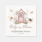 ピンクの森の妖精たち赤ちゃんシャワー スタンダードカクテルナプキン (正面)