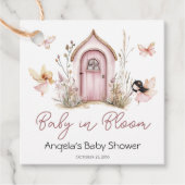 ピンクの森の妖精たち赤ちゃんシャワー フェイバータグ (正面)