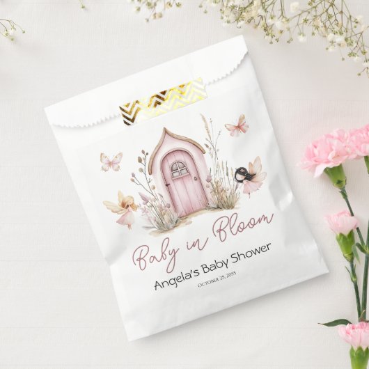 ピンクの森の妖精たち赤ちゃんシャワー フェイバーバッグ (封をした状態)