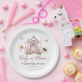 ピンクの森の妖精たち赤ちゃんシャワー ペーパープレート (パーティー)
