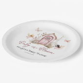 ピンクの森の妖精たち赤ちゃんシャワー ペーパープレート (アングル)