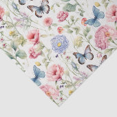 ピンクの森の蝶と花のデコパージュ 薄葉紙 (詳細)