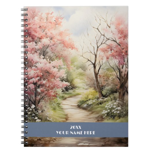 ピンクの森の静かな道 ノートブック (正面)