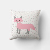 ピンクの森林動物のベビーの子供部屋の名前 クッション (裏面)
