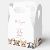 ピンクの森林動物の森の友人ベビーシャワー フェイバーボックス (オープン)