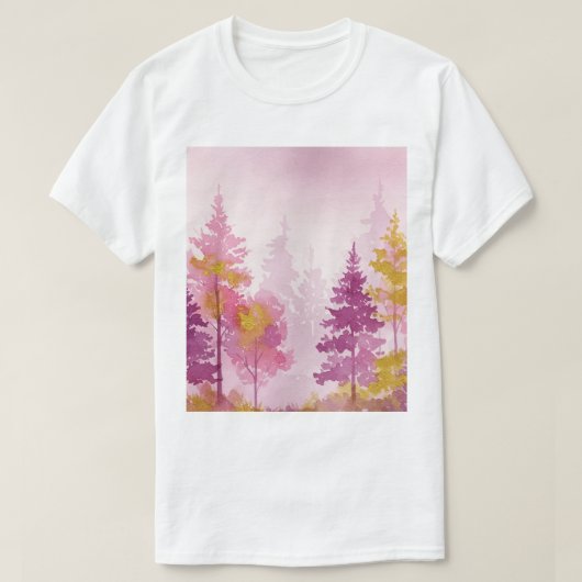 ピンクの森 Tシャツ (デザイン正面)
