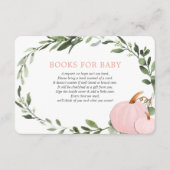 ピンクの植物のかぼちゃの秋の絵本　ベビーガール エンクロージャーカード (正面)