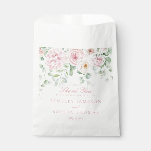 ピンクの植物性フローラアジサイ結婚のデザート フェイバーバッグ (正面)