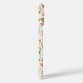 ピンクの植物水彩花柄ネーム Case-Mate iPhoneケース (裏面 / 右)