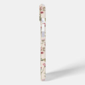 ピンクの植物水彩花柄ネーム Case-Mate iPhoneケース (裏面 / 左)