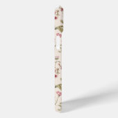 ピンクの植物水彩花柄ネーム Case-Mate iPhoneケース (裏面 / 右)