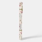 ピンクの植物水彩花柄名前 Case-Mate iPhoneケース (裏面 / 右)