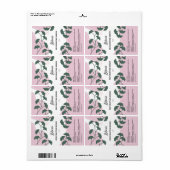 ピンクの植物血清ドロッパーボトルラベル ラベル (フルシート)