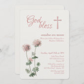 ピンクの植物 招待状 (正面/裏面)