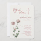 ピンクの植物 招待状 (正面)