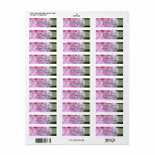 ピンクの椿とリ結婚ボン ラベル (フルシート)