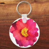 ピンクの椿の花 キーホルダー (正面)