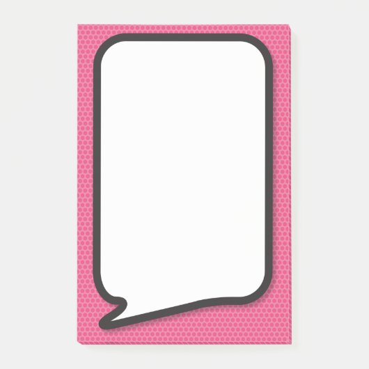 ピンクの楽しいコミックの吹き出し ポストイット (正面)