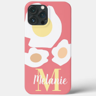 ピンクの楽しい卵パターン名 iPhone 13 PRO MAXケース