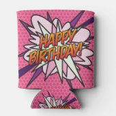 ピンクの楽しい女の子のためのHAPPY+BIRTHDAY 缶クーラー (裏面)