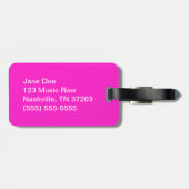 ピンクの楽譜の荷物のラベル ラゲッジタグ (裏面横)