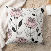 ピンクの様式化されたバラ クッション (ブランケット)