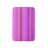 ピンクの横ストライプ線 バスマット (正面縦)