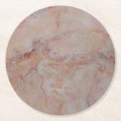 ピンクの横紋大理石の仕上げ ラウンドペーパーコースター (正面)
