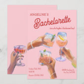 ピンクの歓声 バチェロレッテ 招待状 (正面/裏面)