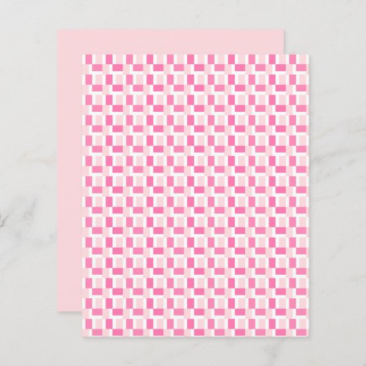ピンクの正方形のチェック幾何学的スクラップブック紙 (正面/裏面)