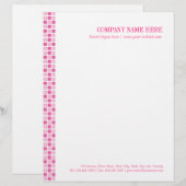 ピンクの正方形パターン レターヘッド (正面/裏面)