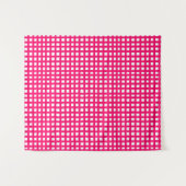 ピンクの正方形メッシュグリッド タペストリー (正面(横))