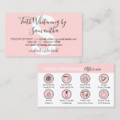 ピンクの歯医者の歯を白くするアフターケア 名刺 (正面/裏面)