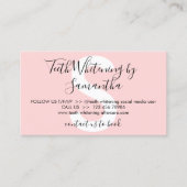 ピンクの歯医者の歯を白くするアフターケア 名刺 (正面)