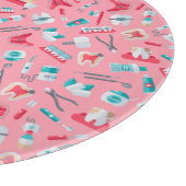 ピンクの歯科パターン カッティングボード (角)